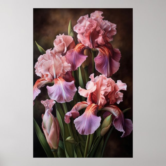 Pink Ire Blume Art Print Poster (Vorne)
