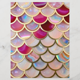 Pink Iridescent Mermaid Scales Scrapbook Papier