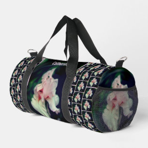 Pink Iris Blume Abstrakte Kunst Personalisiert Duffle Bag