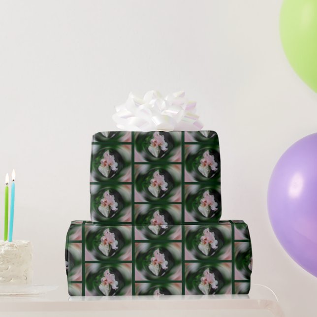 Pink Iris Energies Abstrakte Blumenkunst Geschenkpapier (Partygeschenke)