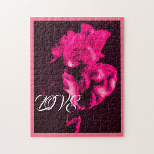 Pink Iris Liebe Puzzle