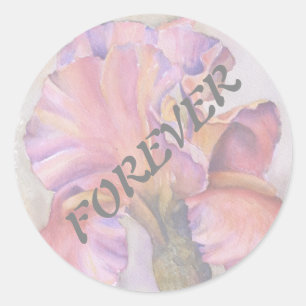 PINK IRIS WEDD STICKERS