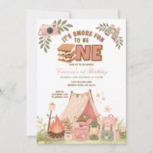 Pink It's Smore macht es mehr Spaß, einen Geburtst Einladung