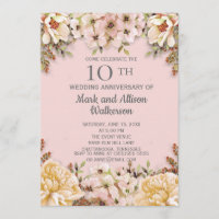 Pink Ivory Floral 10. Hochzeitstag