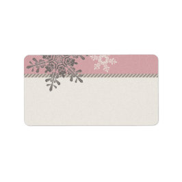 Pink Ivory Snowflake Wedelblank-Adressetiketten Adressaufkleber