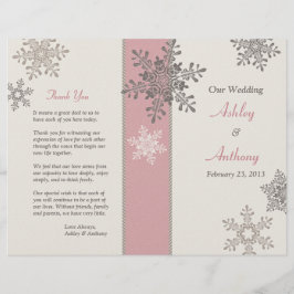 Pink Ivory Taupe Schneeflocken Winter Wedding Prog