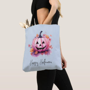 Pink Jack O' Lantern Light Blue Halloween
