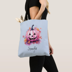 Pink Jack O' Lantern Light Blue Halloween