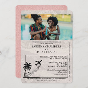 Pink Jamaica Pass Einladung zur Hochzeit