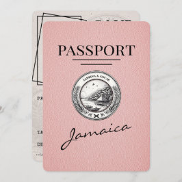 Pink Jamaica Passport Save the Date
