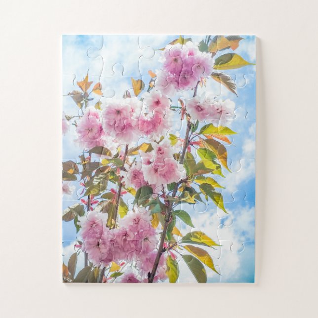 Pink Japanese Cherry Blossoms Flower Oversized Puzzle (Vertikal)