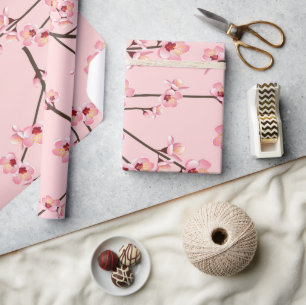 Pink Japanisches Sakura Bloom Branch Blume Muster Geschenkpapier