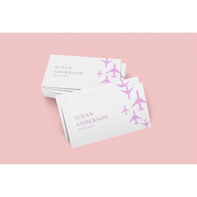Pink Jet Business Card - Frauenreisedesign Visitenkarte (Von Creator hochgeladen)