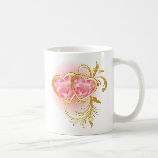 Pink Jewel Hearts Tasse (Rechts)