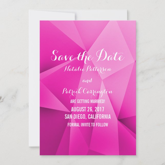 Pink Jewel Tones Save the Date einladen Einladung (Vorderseite)