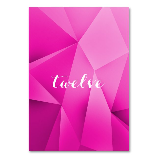 Pink Jewel Tones Tischnummer Card (Vorderseite)