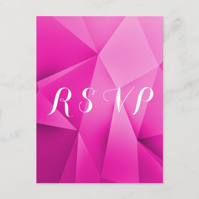 Pink Jewel Tones Wedding RSVP Postcard Einladungspostkarte (Vorderseite)