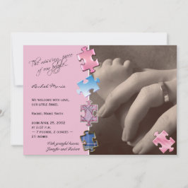 Pink Jigsaw Puzzle Foto Kinderankündigung Ankündigung