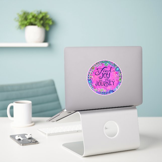 Pink Journey Floral Inspirivity Sticker (Laptop auf Schreibtisch)