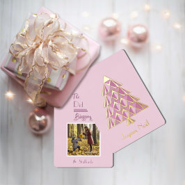 Pink Joyoux Weihnachten Foto Weihnachtskarte Folieneinladung