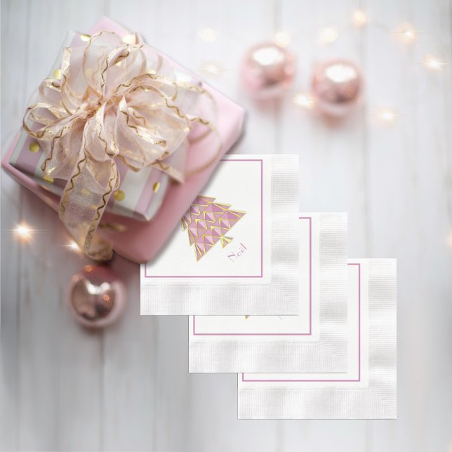Pink Joyoux Weihnachten Paper Napkin Serviette (Von Creator hochgeladen)