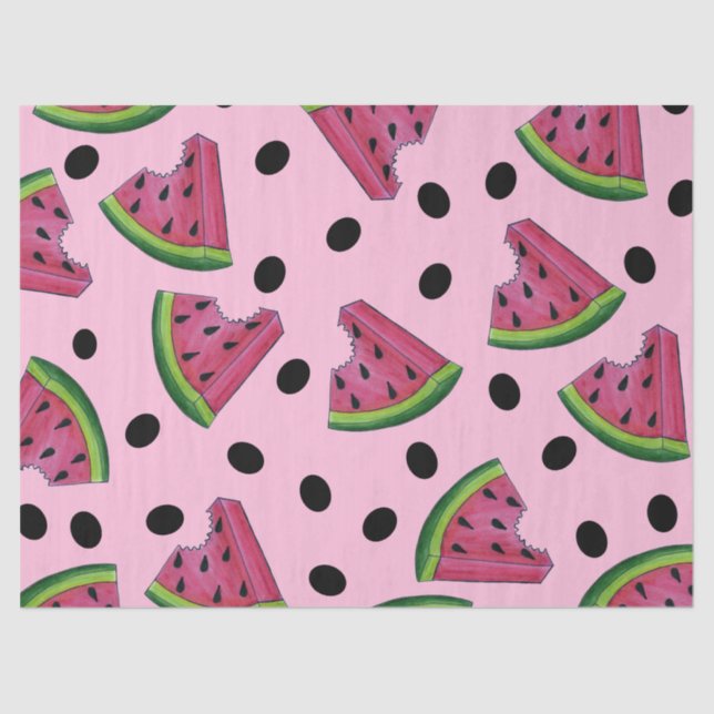 Pink Juicy Watermelon Wedge Seeds Seidenpapier (Vorderseite)