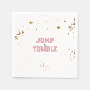 Pink Jump & Tumble Gymnastik Geburtstagsparty Serviette