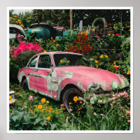 Pink Junkyard Car