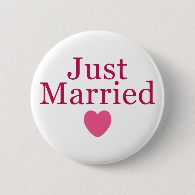 Pink Just Married Button (Vorderseite)