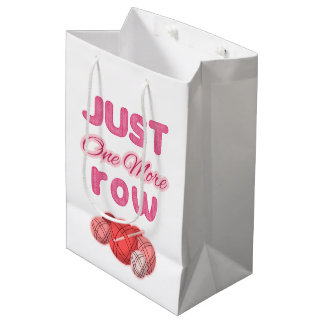 Pink Just One More Row Knitting Mittlere Geschenktüte