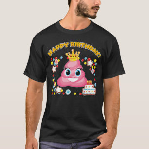 Pink Kack Emoji Happy Birthday Girls T-Shirt