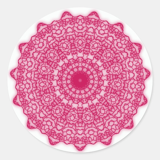 Pink-Kaleidoskop-Psychedelikatsticker Runder Aufkleber (Vorderseite)