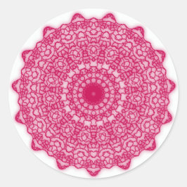 Pink-Kaleidoskop-Psychedelikatsticker Runder Aufkleber