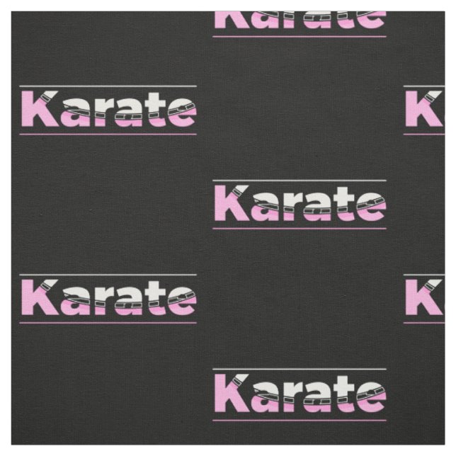 Pink Karate Martial Arts Moderne Typografie Stoff (Muster)