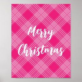 Pink Kariert Frohe Weihnachten Poster