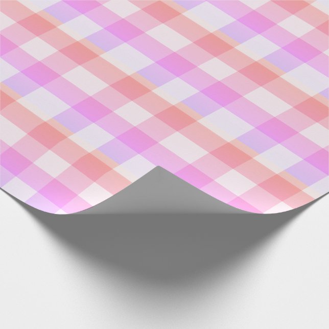 Pink Kariert Gingham Country Farm Einfach Geschenkpapier (Ecke)