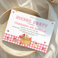 Pink Kariert Girls Picnic Party Geburtstag