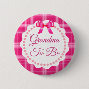 Pink Kariert und Bow Oma als Button