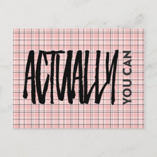 Pink Kariertes Muster tatsächlich können Sie posit Postkarte