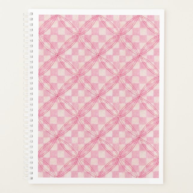 PINK KARO QUILT 8.5x11 Planer / Kalender (Vorderseite)