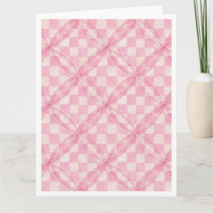 PINK KARO QUILT Big Grußkarte / Weiß Karte