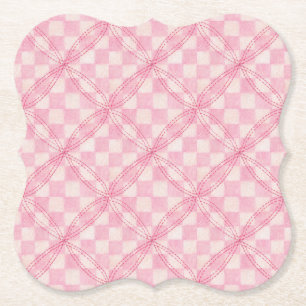 PINK KARO QUILT Bracket Paper Untersetzer