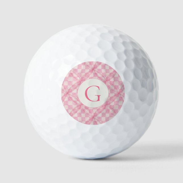 PINK KARO QUILT Golfbälle + Erste (Vorderseite)