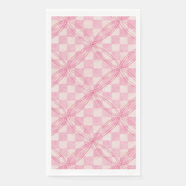 PINK KARO QUILT Handtuchpapier Napkins Serviette (Vorderseite)