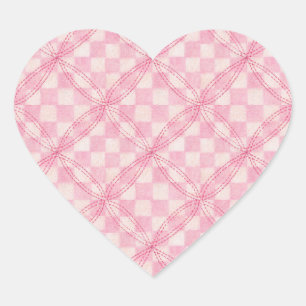 PINK KARO QUILT Heart Stickers
