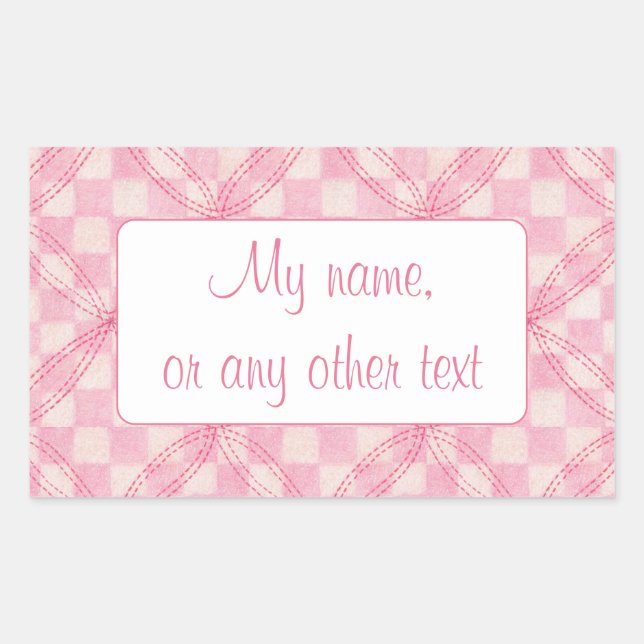 PINK KARO QUILT Rectangle Matte Stickers (Vorderseite)