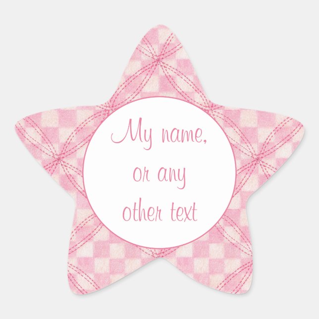 PINK KARO QUILT Star Matte Stickers (Vorderseite)
