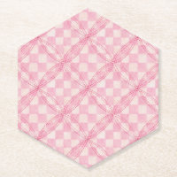 PINK KARO QUILT Untersetzer mit Hexagon-Spitze