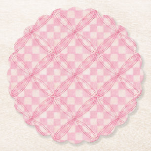 PINK KARO QUILT-Untersetzer mit Skalierung Untersetzer
