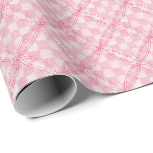 PINK KARO QUILT Wrapping Paper Geschenkpapier